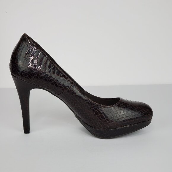 Christian Siriano for Payless Closed Toe Faux Reptile Classic Heels Shoes Size 7 - Picture 5 of 16